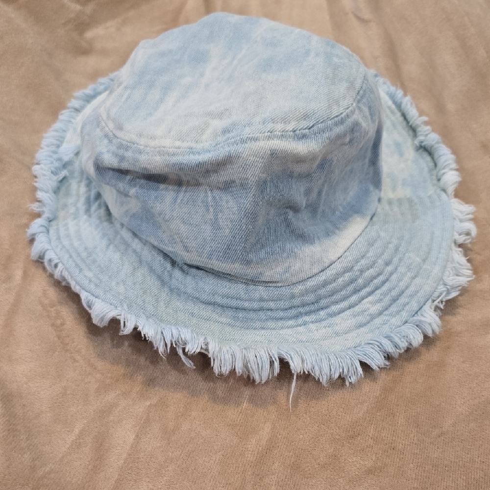 Frayed Edge Light Blue Kids Bucket Hat